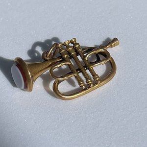 Bloodstone and 14k Trombone Charm